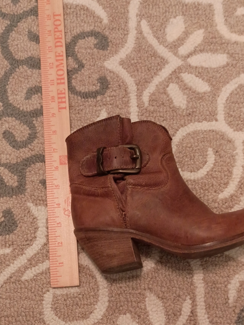Corral Leather Ankle Booties with Side Buckle Detail - Picture 7 of 7